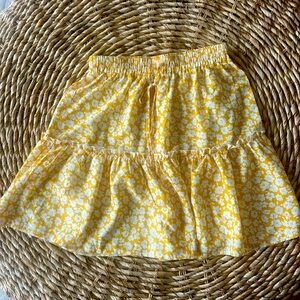 Yellow and white women’s size, large yellow, and white floral skirt